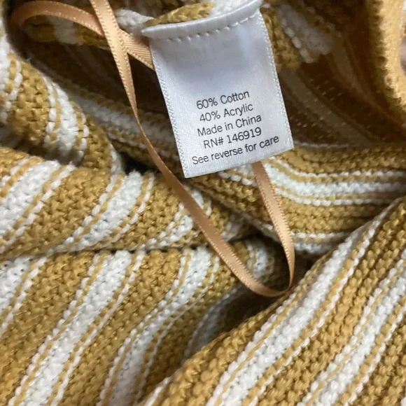 Croft & Barrow Mustard and White Striped Sweater - Picture 5 of 5